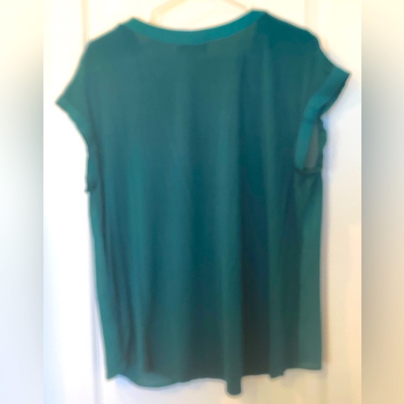 Helina Mixed Material Blouse dark green - Picture 2 of 2